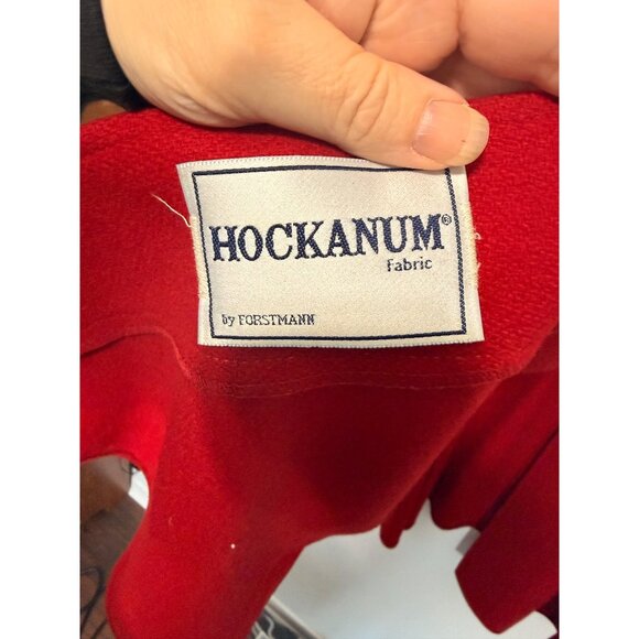 Vintage Dani Colby Swing Cape Red with faux Black Leather Trim One Size - Picture 4 of 6